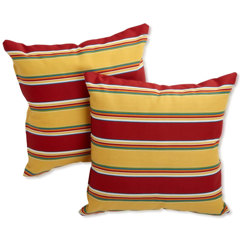 Blazing Needles 17-inch Outdoor Knife Edge Throw Pillows (Set of 2). Picture 1