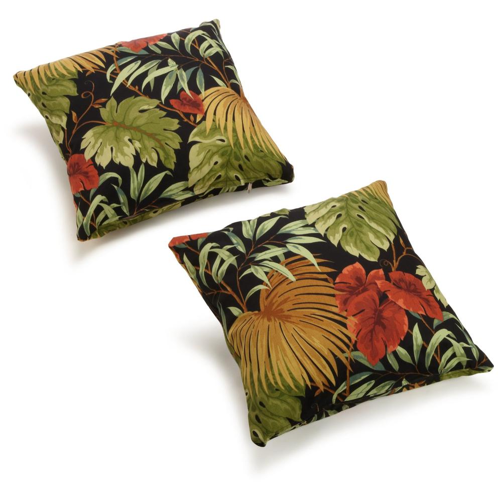 Blazing Needles 17-inch Outdoor Knife Edge Throw Pillows (Set of 2). Picture 1