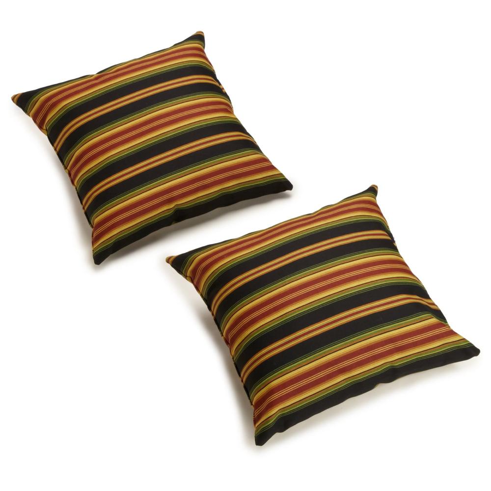 Blazing Needles 17-inch Outdoor Knife Edge Throw Pillows (Set of 2). Picture 1