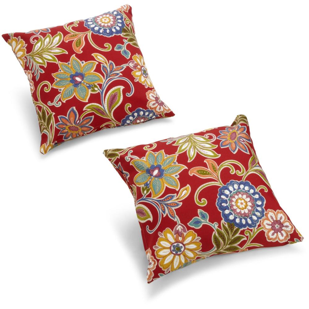 Blazing Needles 17-inch Outdoor Knife Edge Throw Pillows (Set of 2). Picture 1