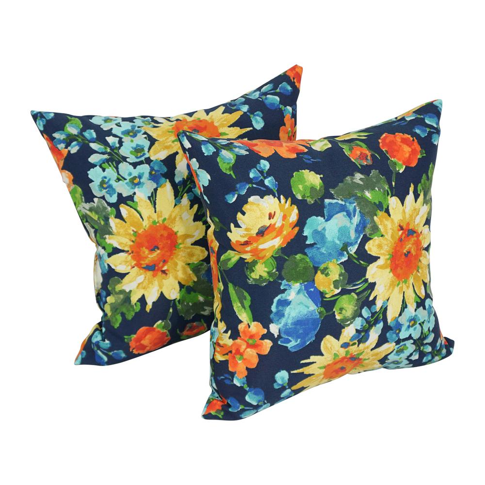 17-inch Square Solid Polyester Outdoor Throw Pillows (Set of 2)  9910-S2-REO-59. Picture 1