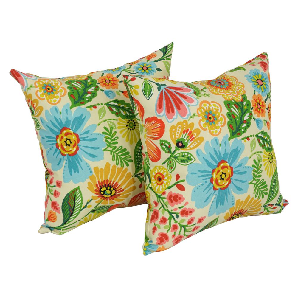 17-inch Square Solid Polyester Outdoor Throw Pillows (Set of 2)  9910-S2-REO-60. Picture 1