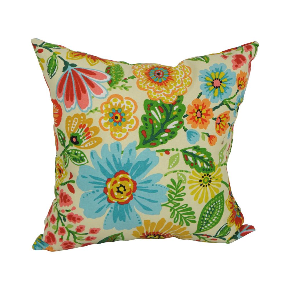 17-inch Square Solid Polyester Outdoor Throw Pillows (Set of 2)  9910-S2-REO-60. Picture 2