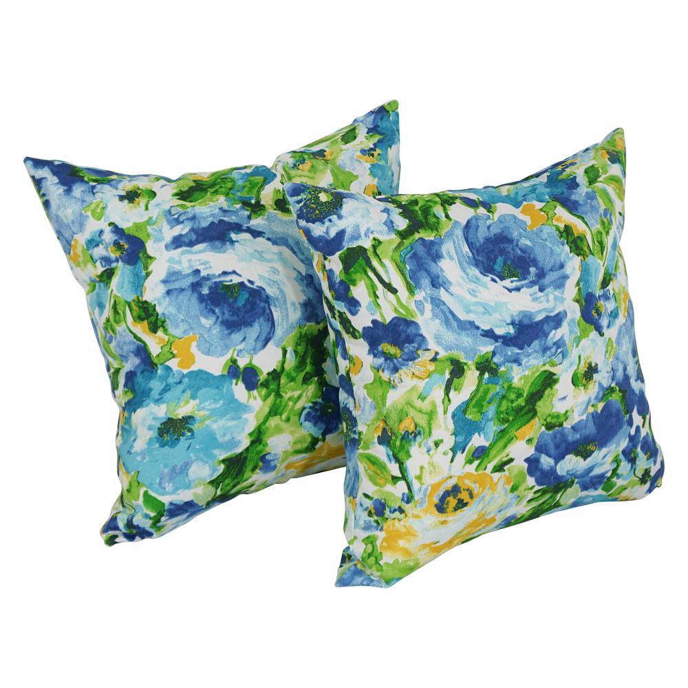 17-inch Square Solid Polyester Outdoor Throw Pillows (Set of 2)  9910-S2-REO-65. Picture 1