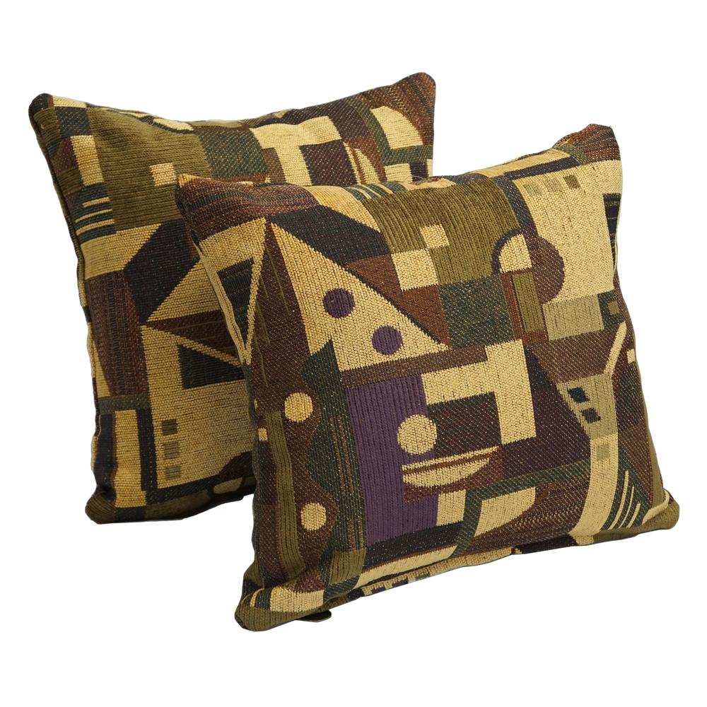 17-inch Tapestry Throw Pillows with Inserts (Set of 2) 9910-S2-ZP-ID-035. Picture 1
