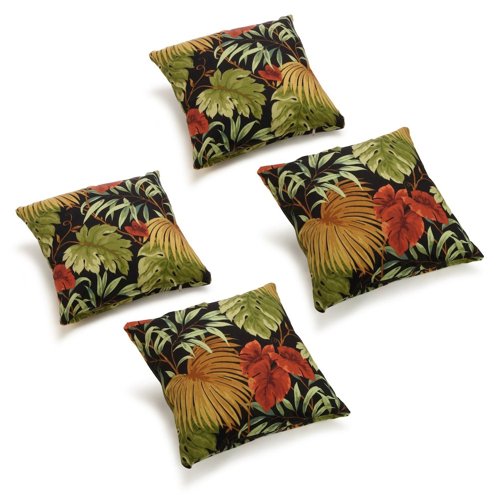 17-inch Square Solid Polyester Outdoor Throw Pillows (Set of 4). Picture 1