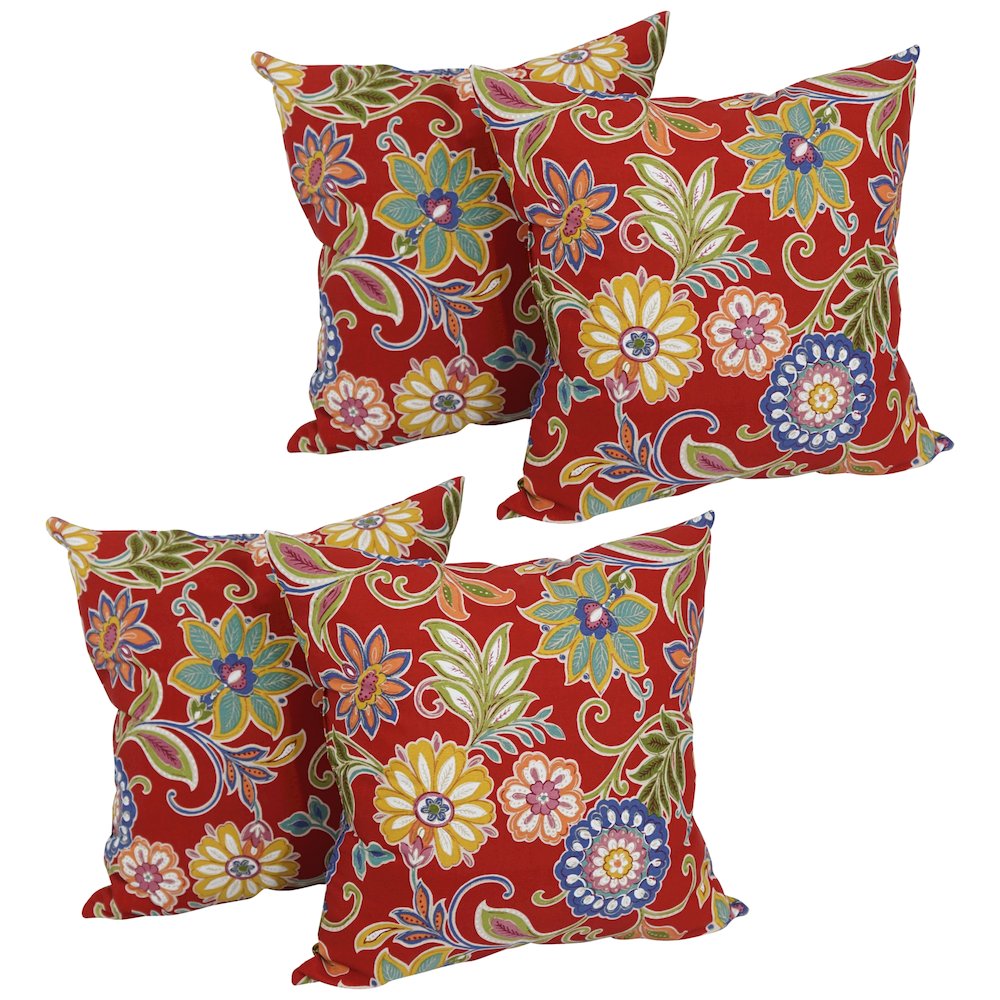 17-inch Square Solid Polyester Outdoor Throw Pillows (Set of 4). Picture 1