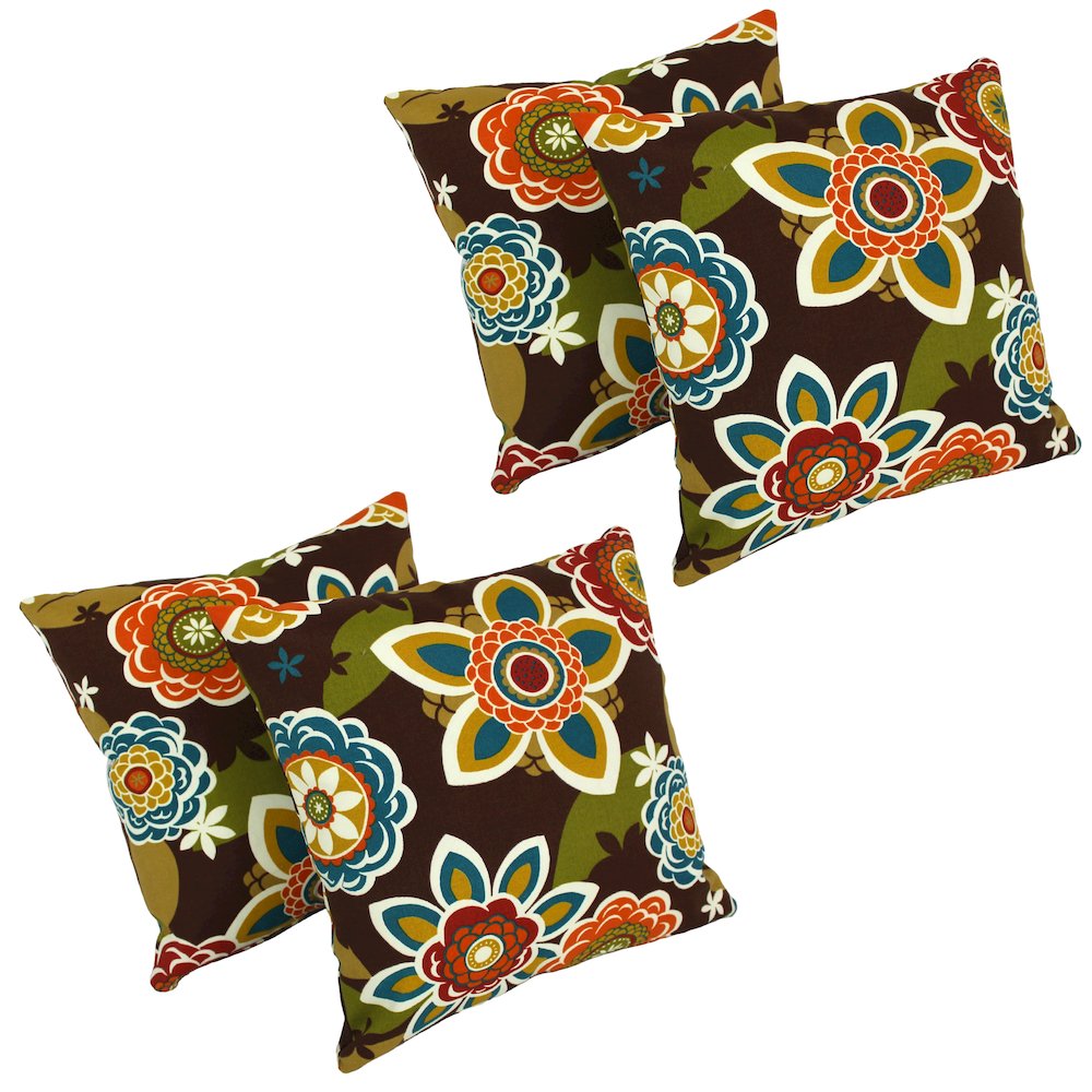 17-inch Square Solid Polyester Outdoor Throw Pillows (Set of 4). Picture 1