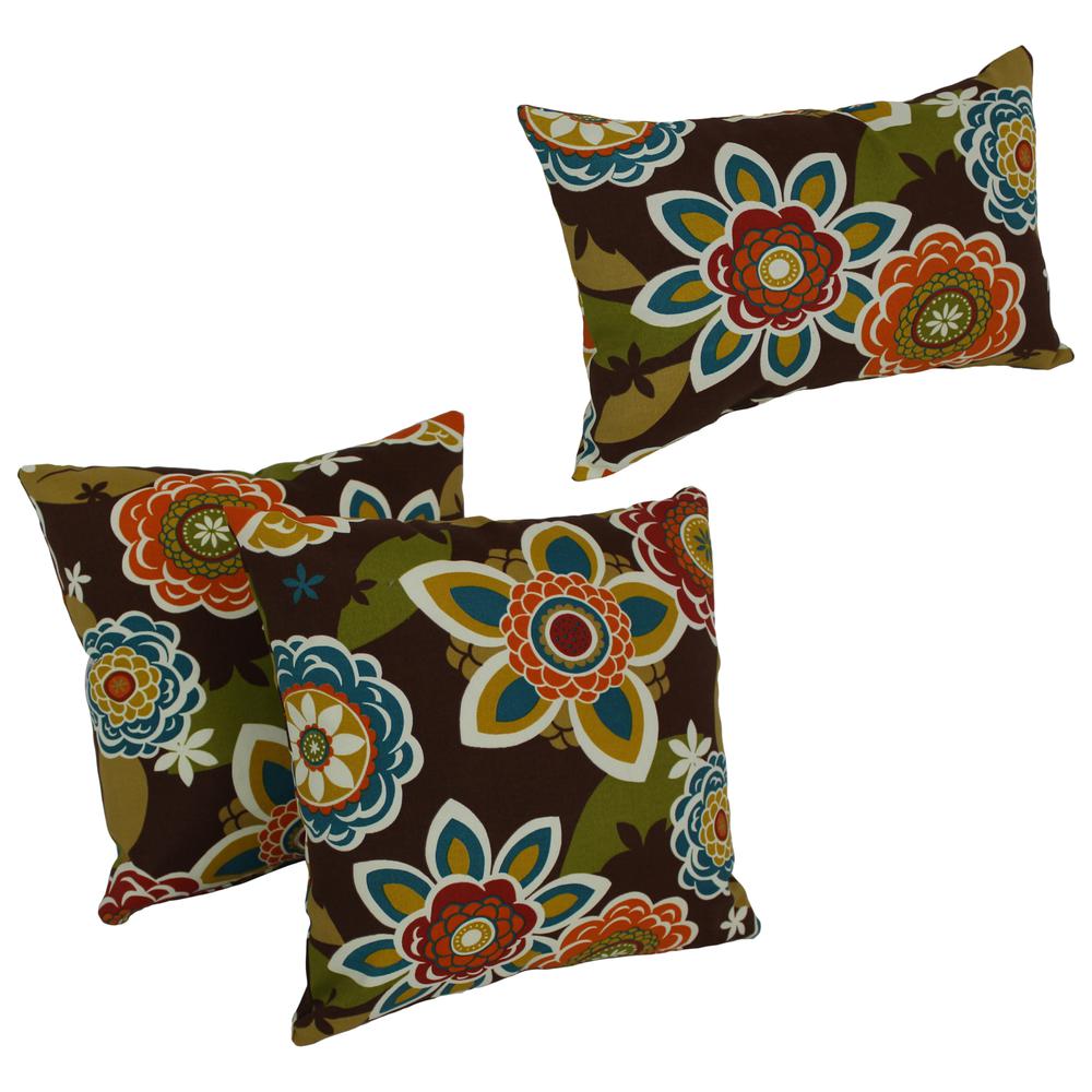 18 inch Throw Pillow and Two 20 inch by 8 inch Bolsters (Set of 3)  9917-S3-REO-50. Picture 1