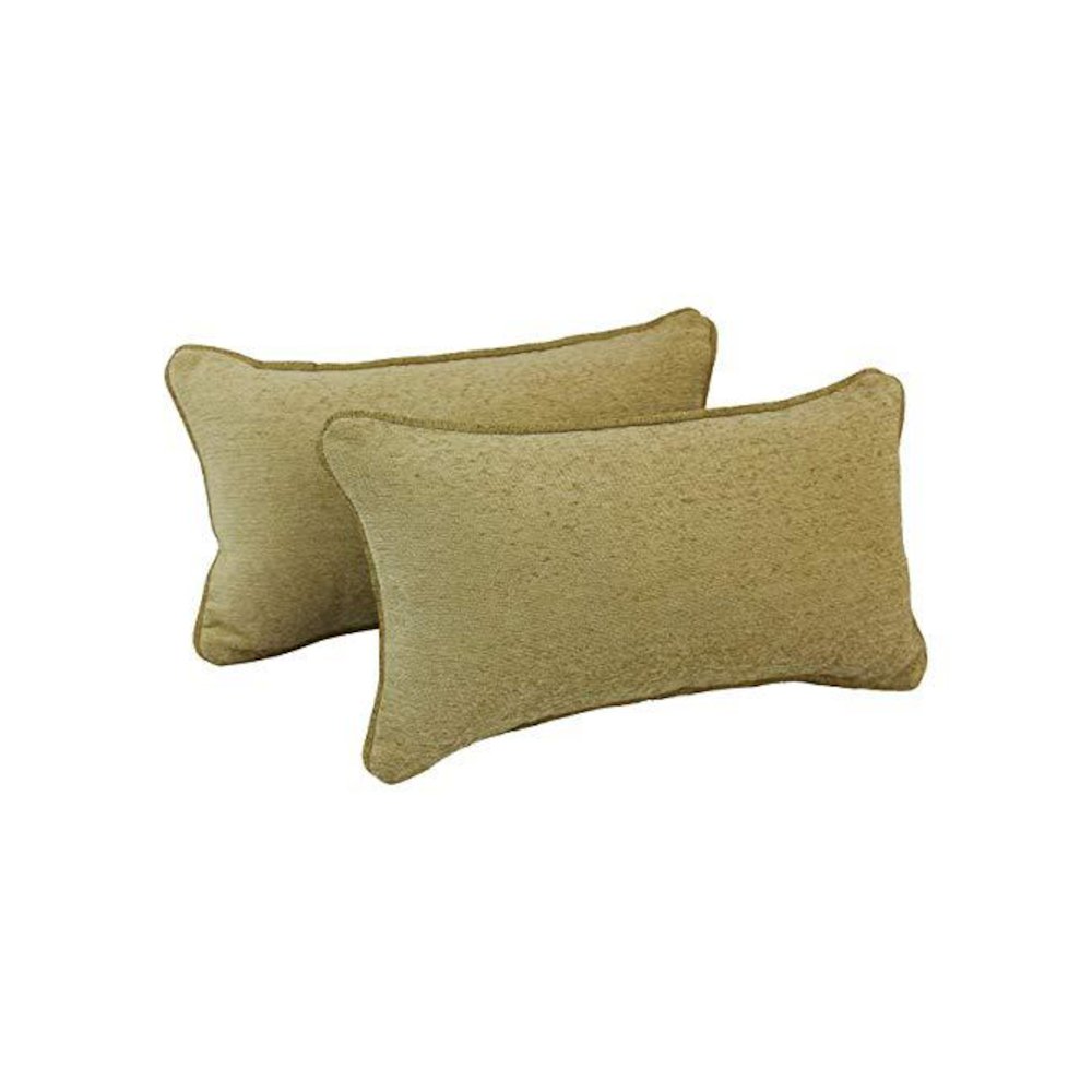 20-inch by 12-inch Double-corded Patterned Jacquard Chenille Back Support PIllows with Inserts (Set of 2). Picture 1