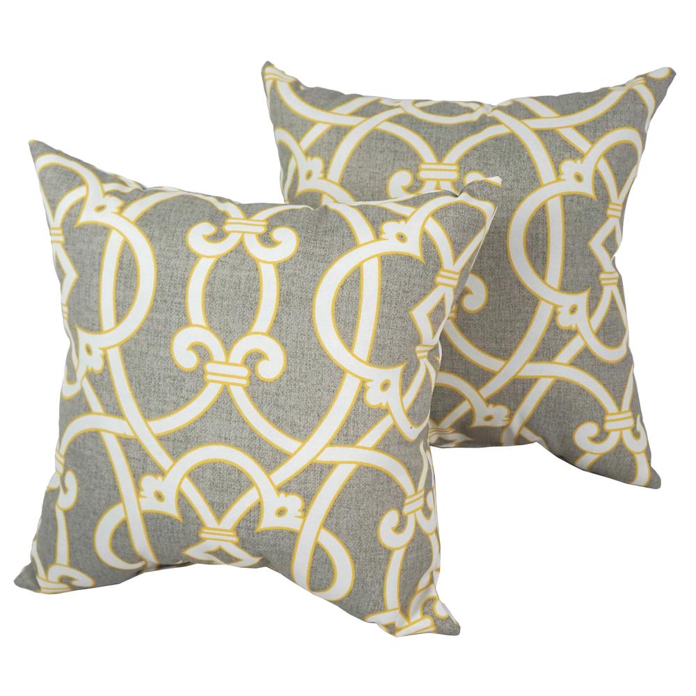 Blazing Needles Outdoor Spun Polyester Throw Pillows (Set of 2). Picture 1