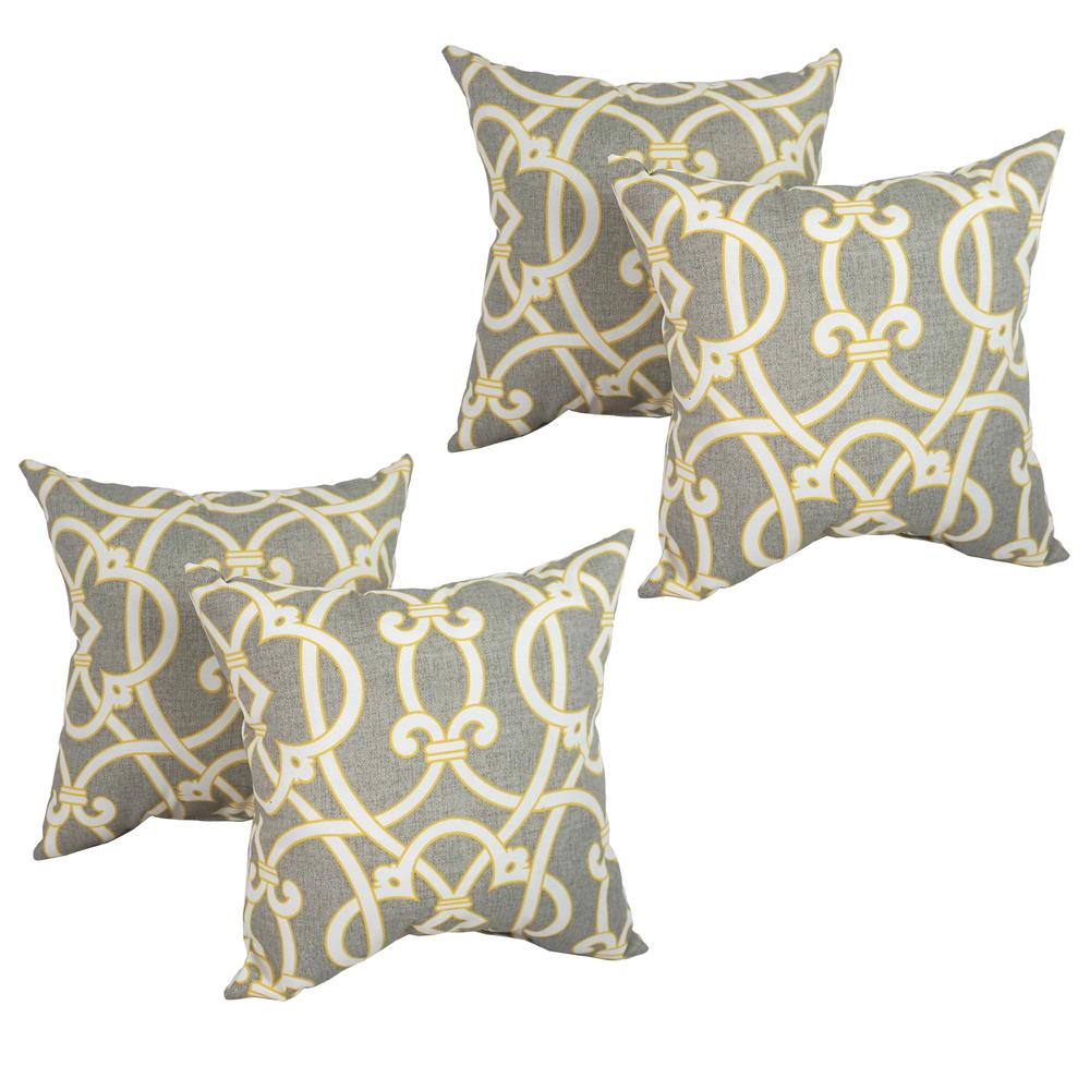 Blazing Needles Outdoor Spun Polyester Throw Pillows (Set of 4). Picture 1