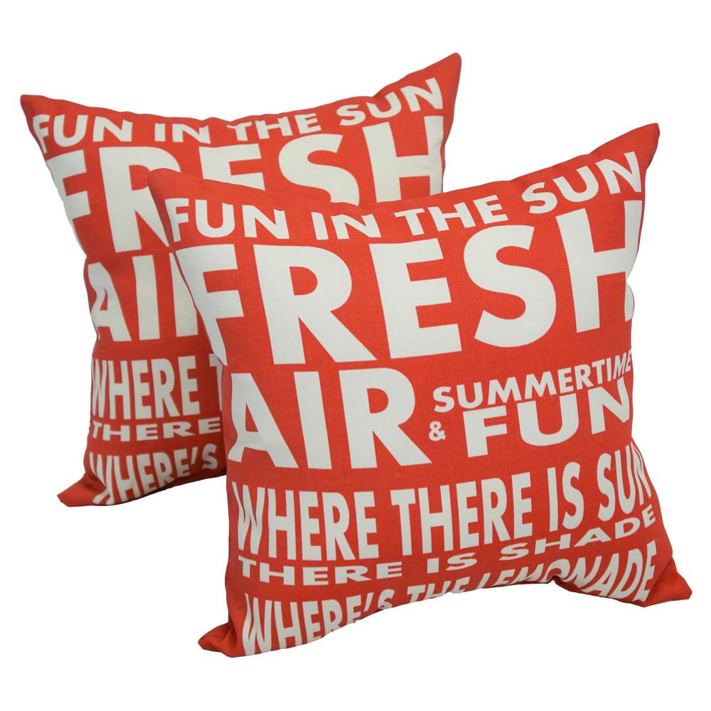 Blazing Needles 17-inch Outdoor Spun Polyester Throw Pillows (Set of 2). Picture 1