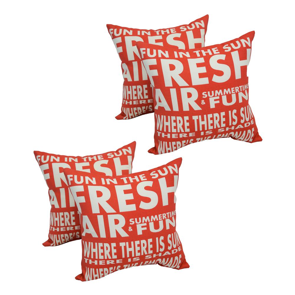 Spun Polyester 17-inch Outdoor Throw Pillows (Set of 4) CO-JO16-02-S4. Picture 1