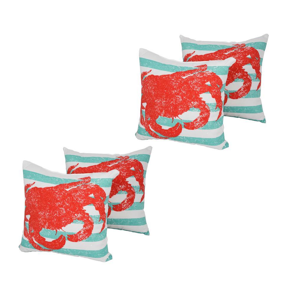 Spun Polyester 17-inch Outdoor Throw Pillows (Set of 4) CO-JO16-04-S4. Picture 1