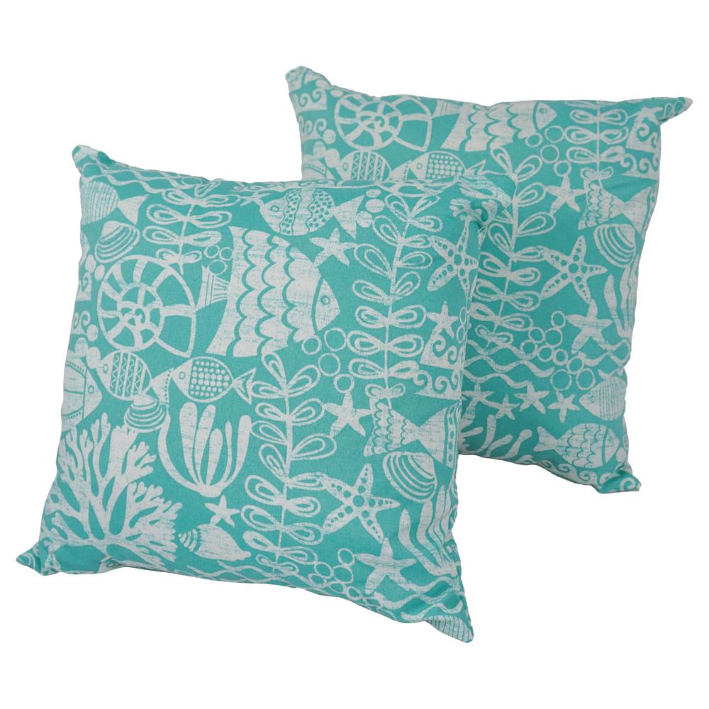 Blazing Needles 17-inch Outdoor Spun Polyester Throw Pillows (Set of 2). Picture 1