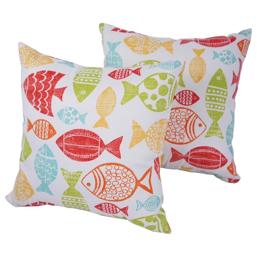 Blazing Needles 17-inch Outdoor Spun Polyester Throw Pillows (Set of 2). Picture 1