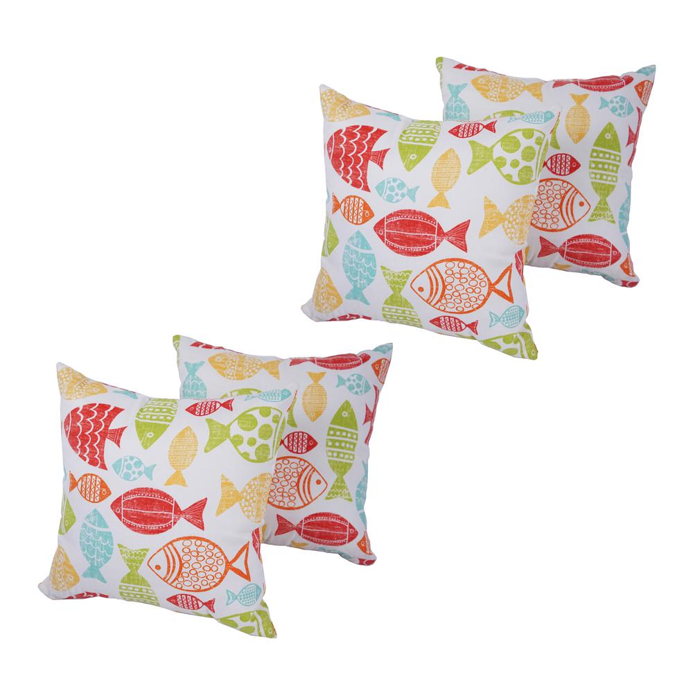 Spun Polyester 17-inch Outdoor Throw Pillows (Set of 4)  CO-JO16-11-S4. Picture 1