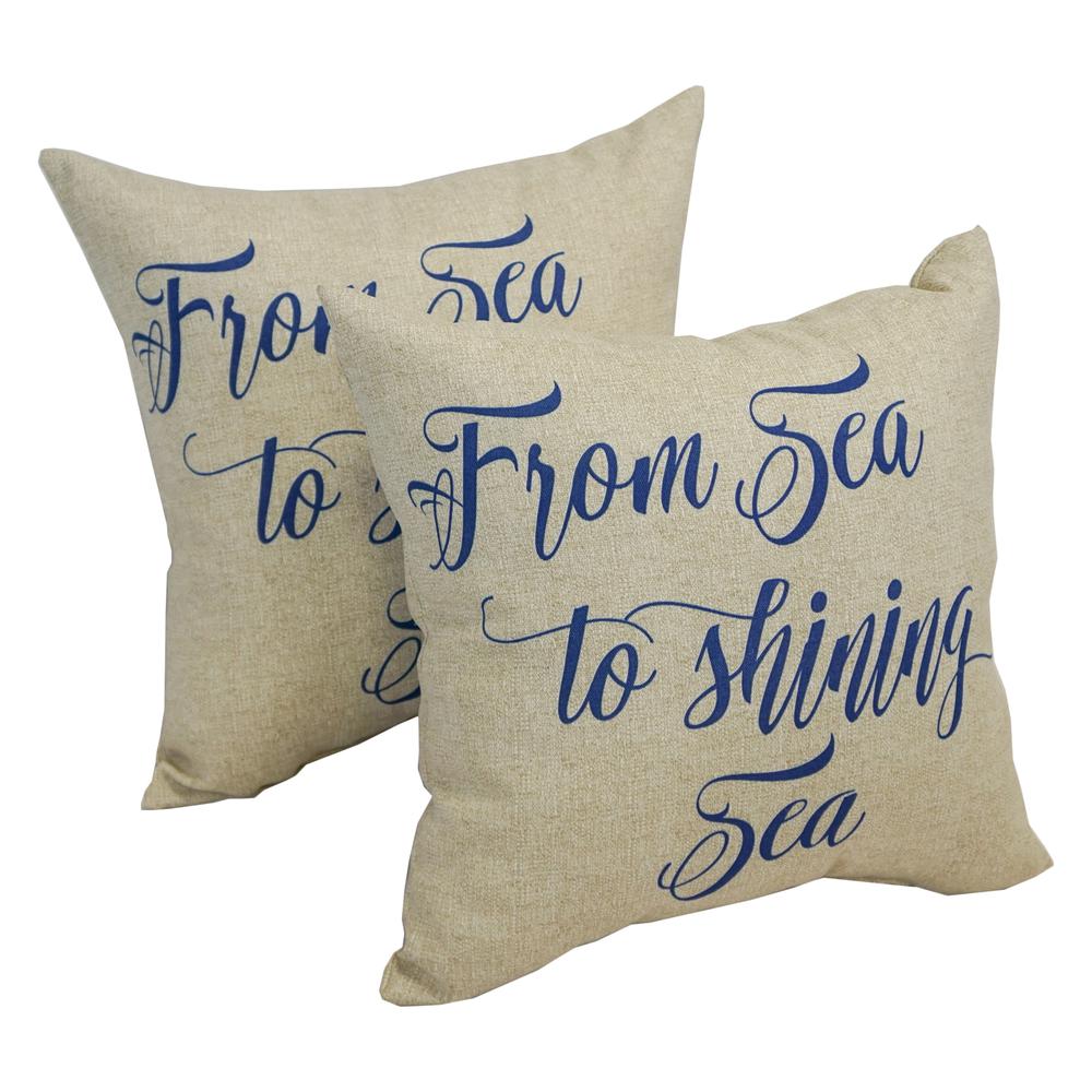 Blazing Needles 17-inch Outdoor Spun Polyester Throw Pillows (Set of 2). Picture 1