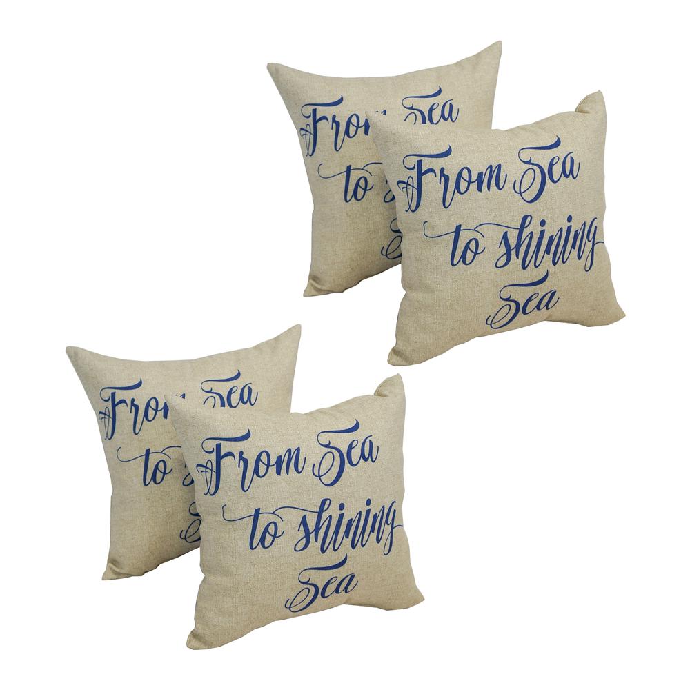 Spun Polyester 17-inch Outdoor Throw Pillows (Set of 4)  CO-JO16-25-S4. Picture 1