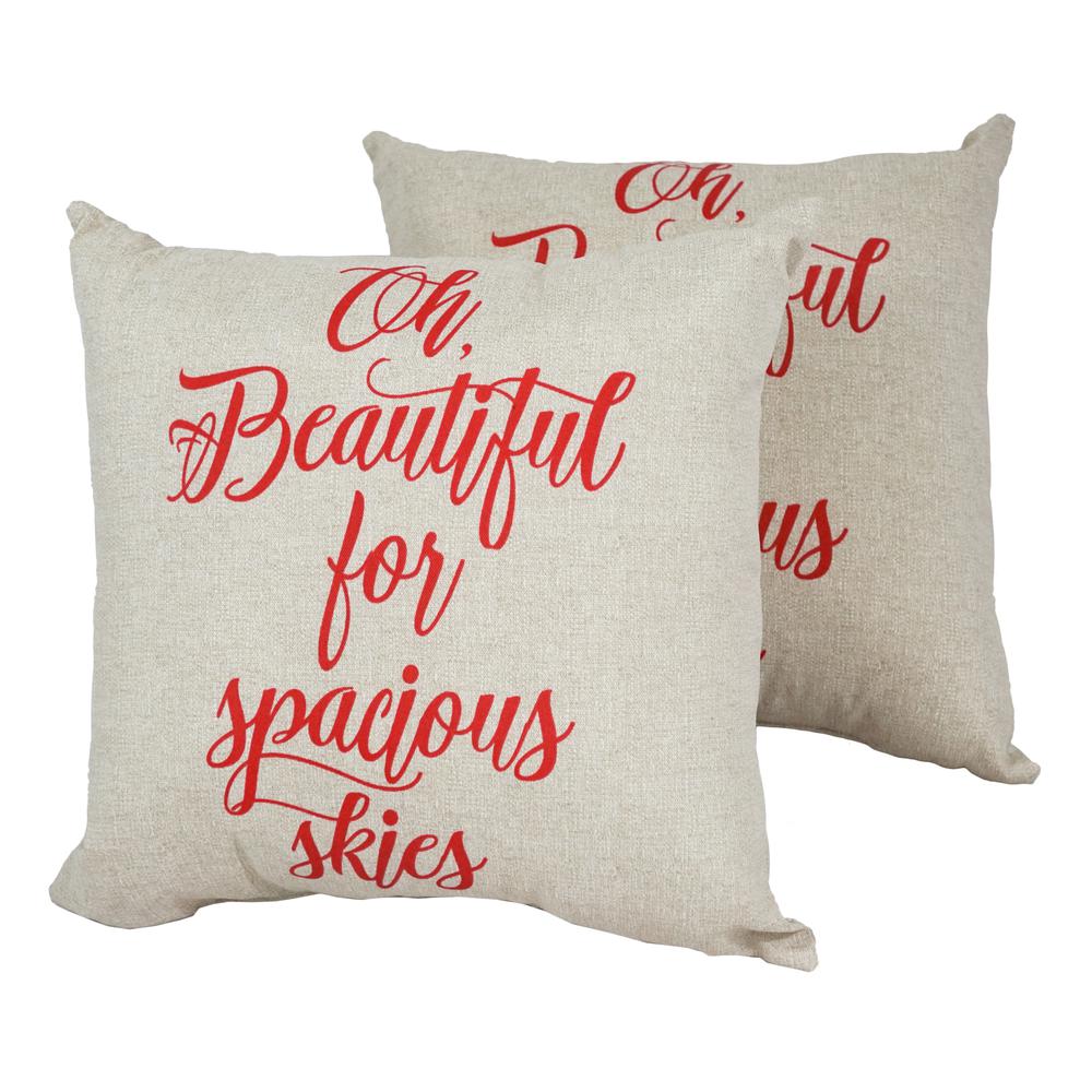 Blazing Needles 17-inch Outdoor Spun Polyester Throw Pillows (Set of 2). Picture 1