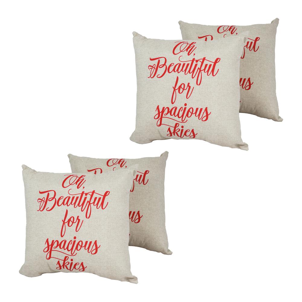 Spun Polyester 17-inch Outdoor Throw Pillows (Set of 4)  CO-JO16-27-S4. Picture 1