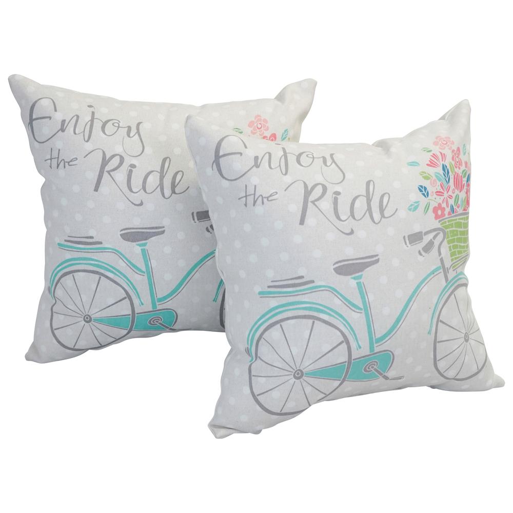 Spun Polyester 17-inch Double-sided Outdoor Throw Pillows (Set of 2) CO-JO18-DS-01-S2. Picture 3