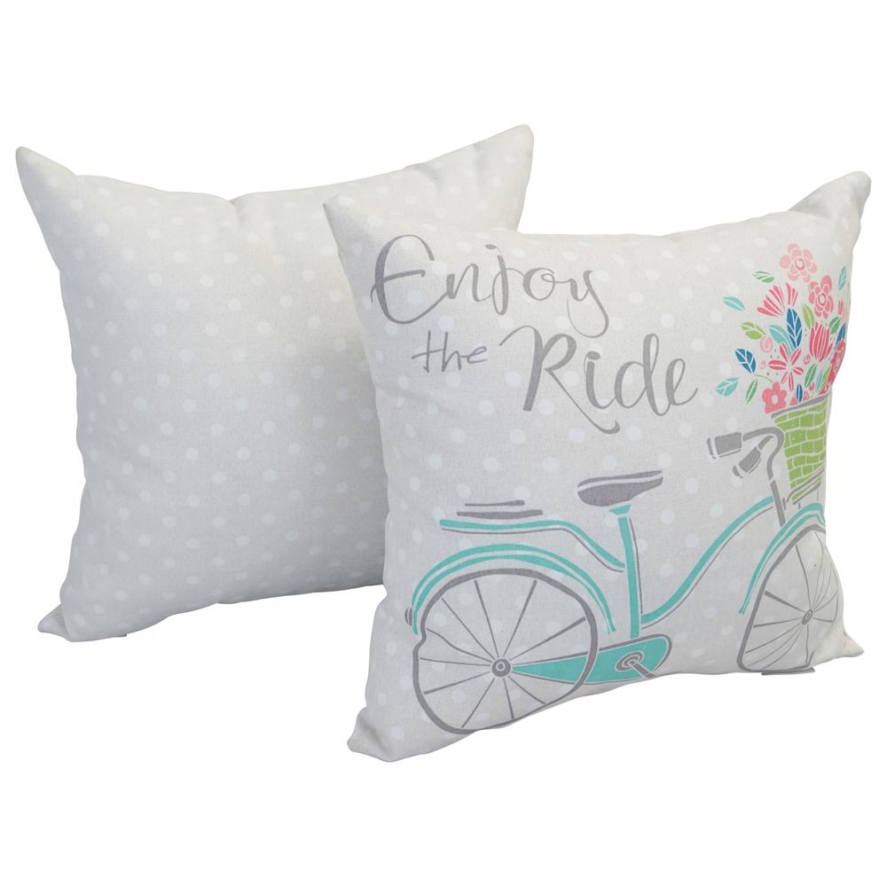 Spun Polyester 17-inch Double-sided Outdoor Throw Pillows (Set of 4) CO-JO18-DS-01-S4. Picture 1