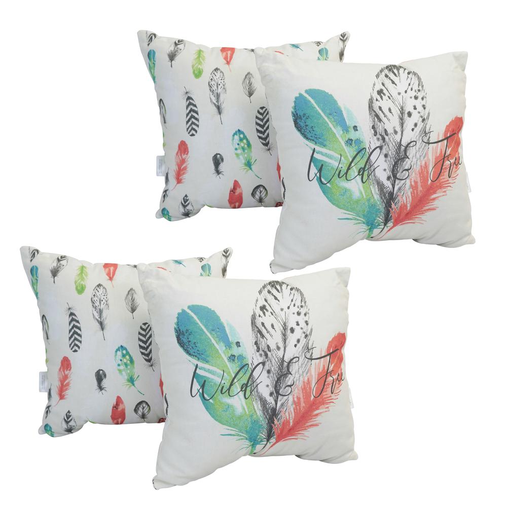 Spun Polyester 17-inch Double-sided Outdoor Throw Pillows (Set of 4) CO-JO18-DS-04-S4. Picture 1