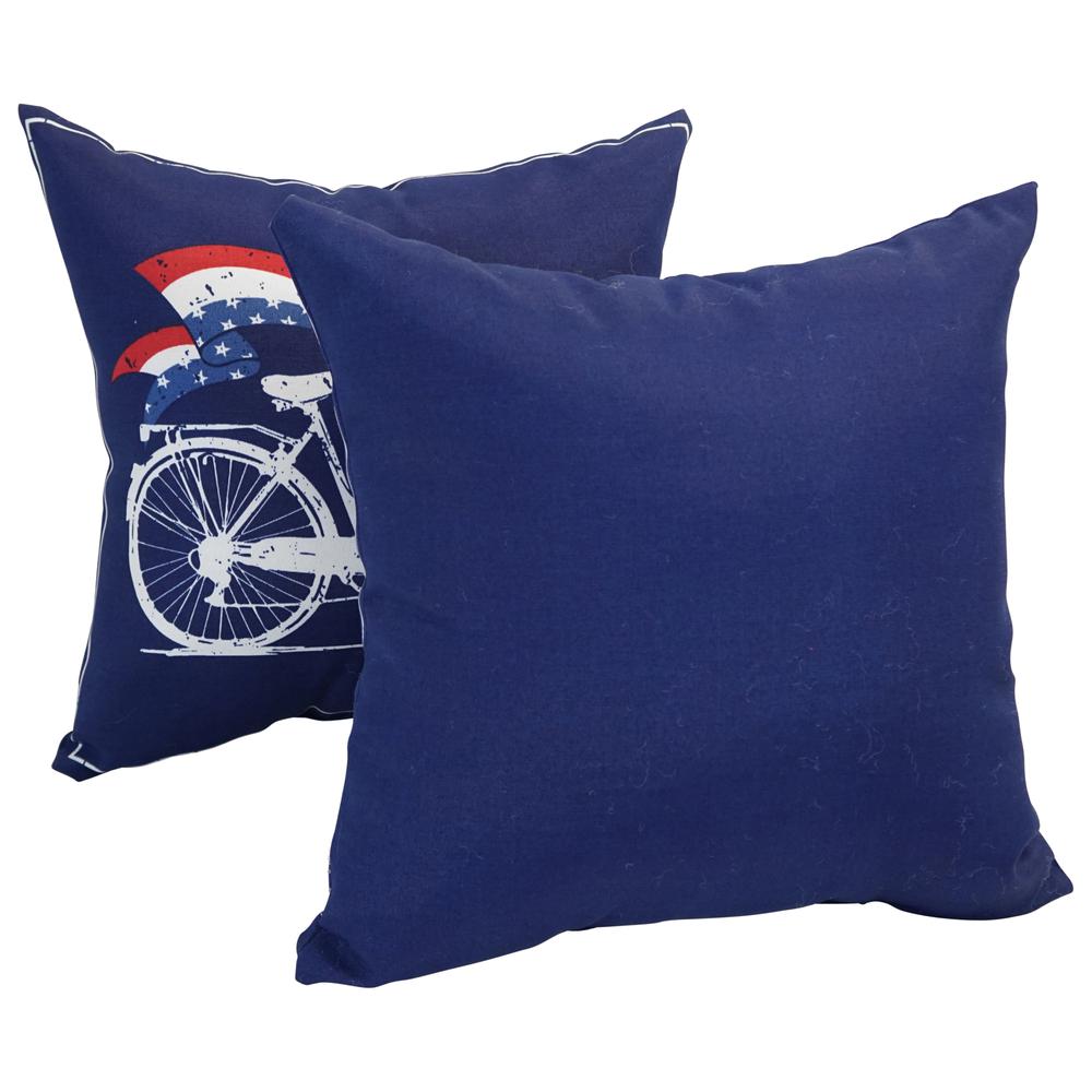Spun Polyester 17-inch Double-sided Outdoor Throw Pillows (Set of 2) CO-JO18-DS-05-S2. Picture 2