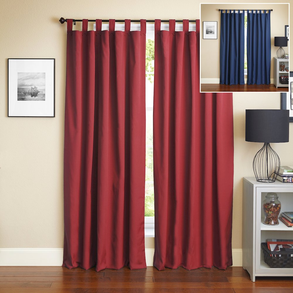 108-inch by 52-inch Two-Tone Twill Reversible Drapery Panels (Set of 2). Picture 1