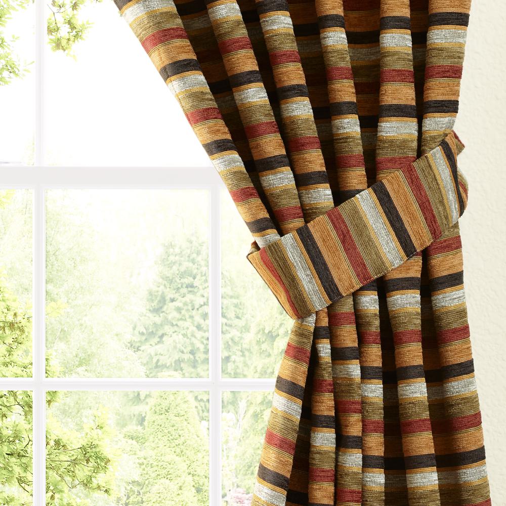 Blazing Needles 108-inch by 52-inch Patterned Jacquard Chenille Curtain Panels (Set of 2). Picture 2