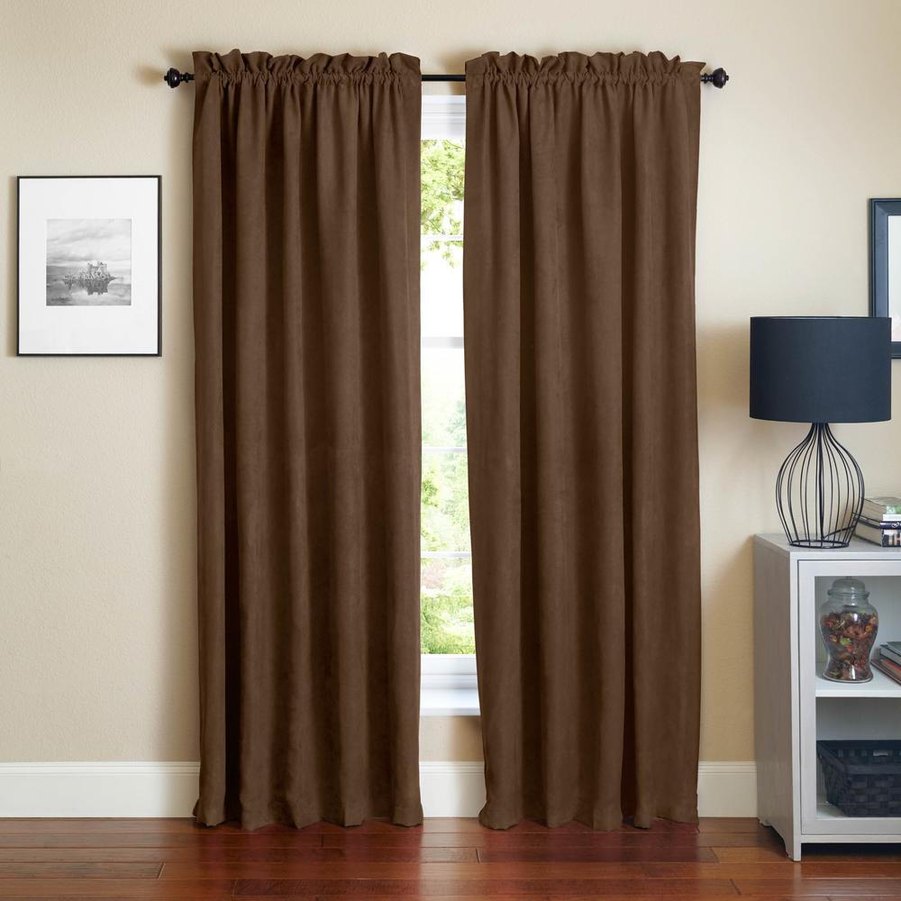 Blazing Needles 108-inch by 52-inch Microsuede Blackout Curtain Panels (Set of 2). Picture 1