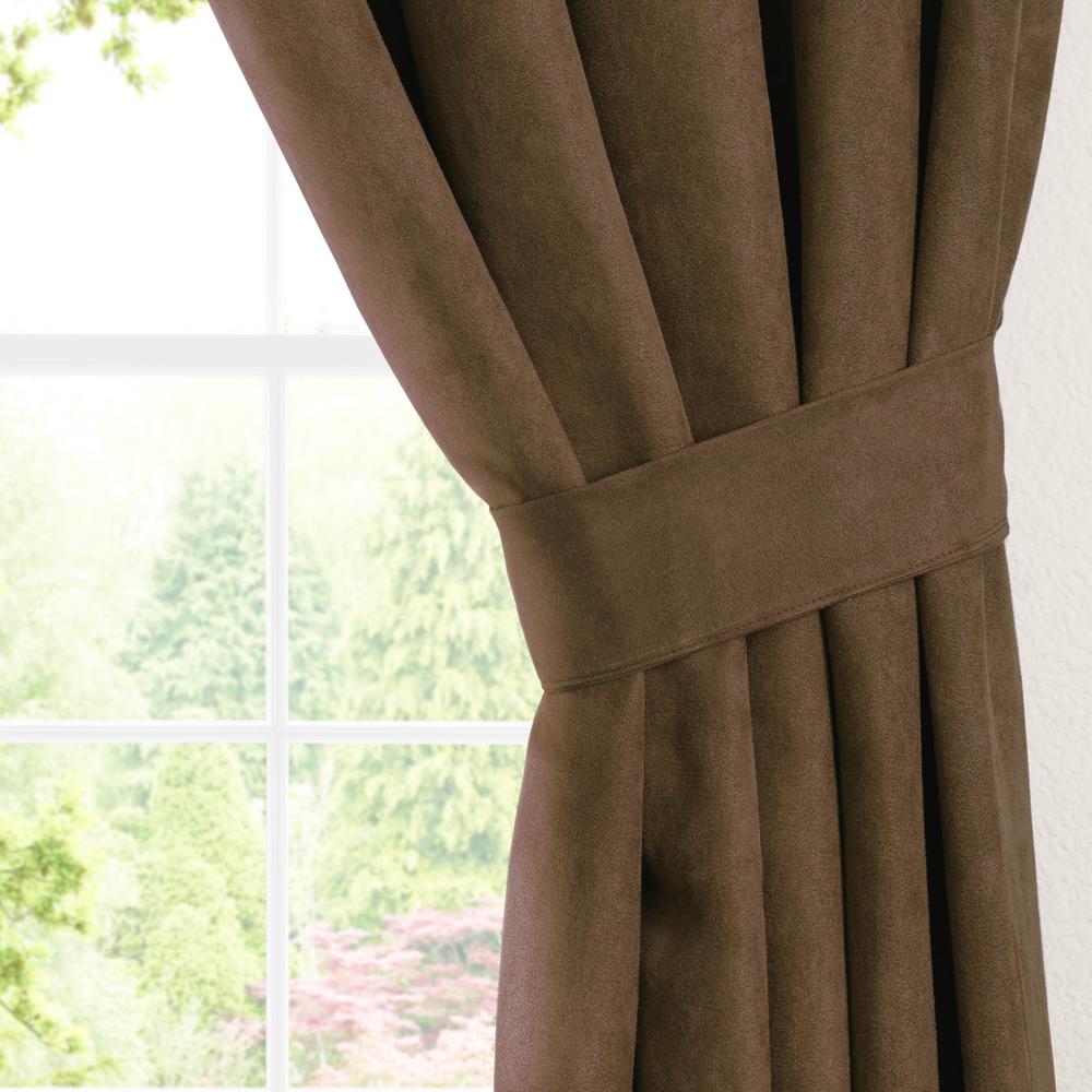 Blazing Needles 108-inch by 52-inch Microsuede Blackout Curtain Panels (Set of 2). Picture 2