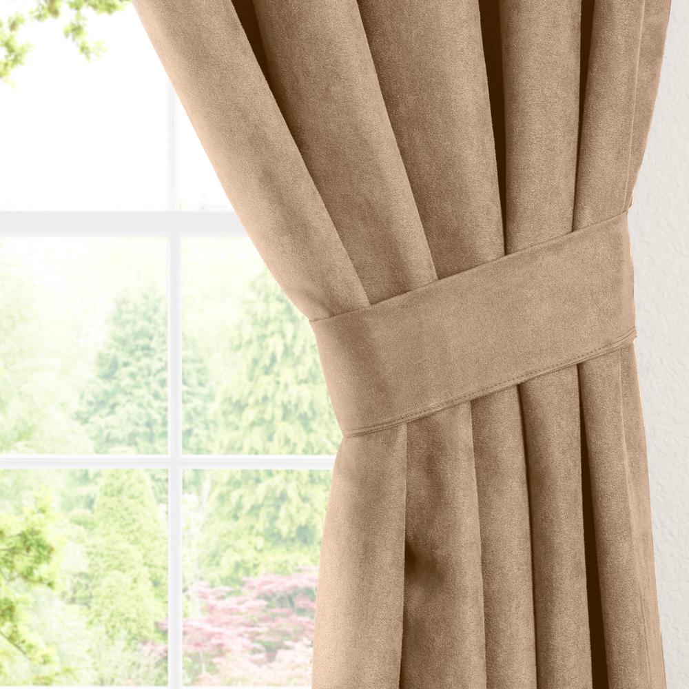 Blazing Needles 108-inch by 52-inch Microsuede Blackout Curtain Panels (Set of 2). Picture 2