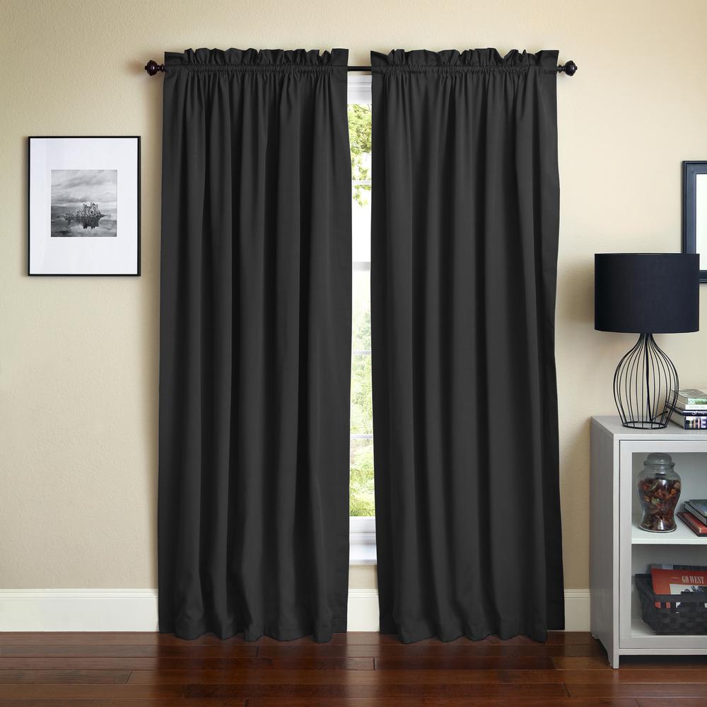 Blazing Needles 108-inch by 52-inch Twill Curtain Panels (Set of 2). Picture 1