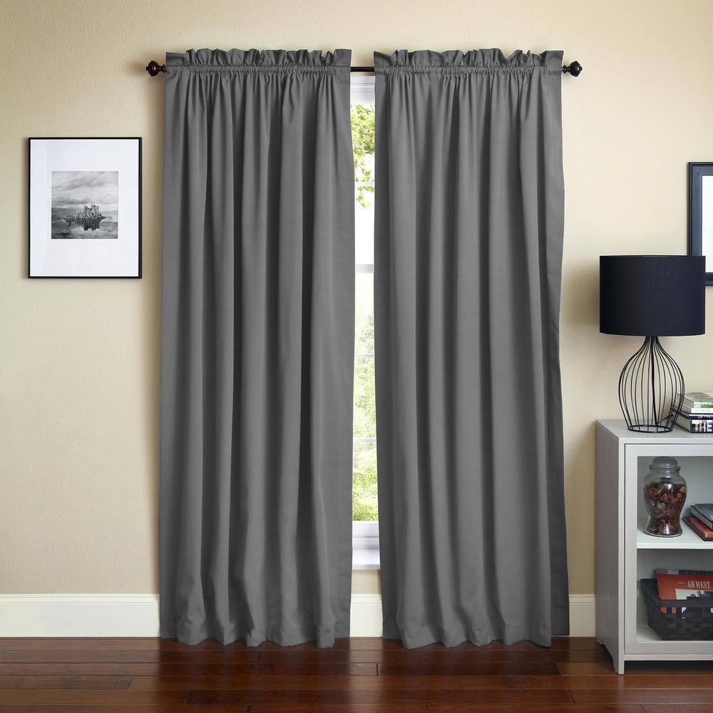 Blazing Needles 108-inch by 52-inch Twill Curtain Panels (Set of 2). Picture 1