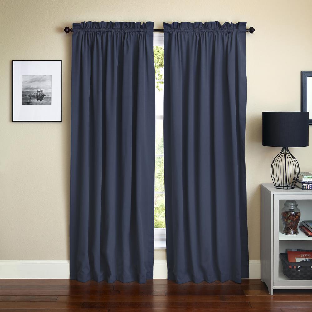 Blazing Needles 108-inch by 52-inch Twill Curtain Panels (Set of 2). Picture 1