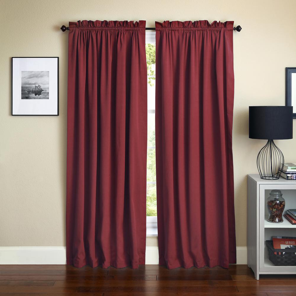 Blazing Needles 108-inch by 52-inch Twill Curtain Panels (Set of 2). Picture 1