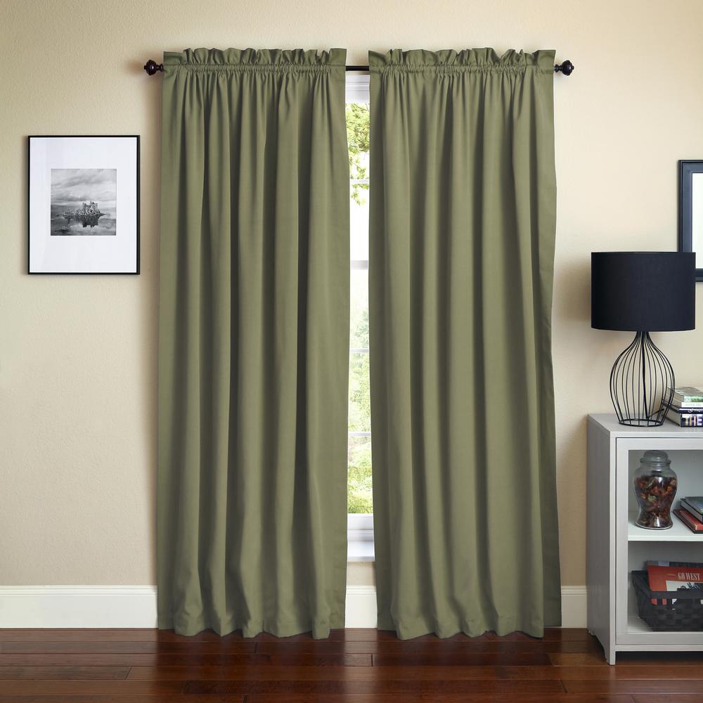 Blazing Needles 108-inch by 52-inch Twill Curtain Panels (Set of 2). Picture 1