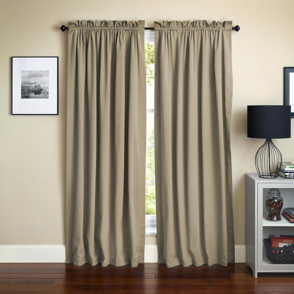 Blazing Needles 108-inch by 52-inch Twill Curtain Panels (Set of 2). Picture 1