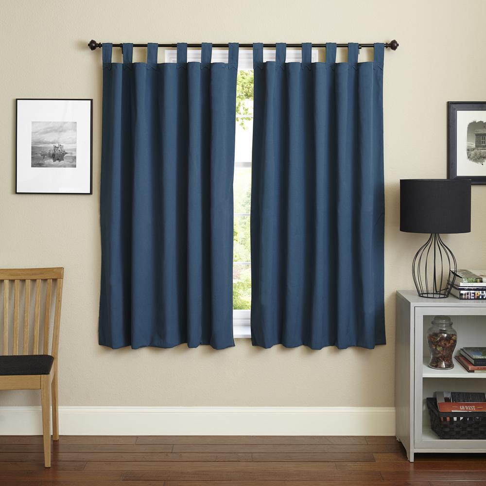 Blazing Needles 63-inch by 52-inch Twill Insulated Blackout Two-Tone Reversible Curtain Panels (Set of 2). Picture 5
