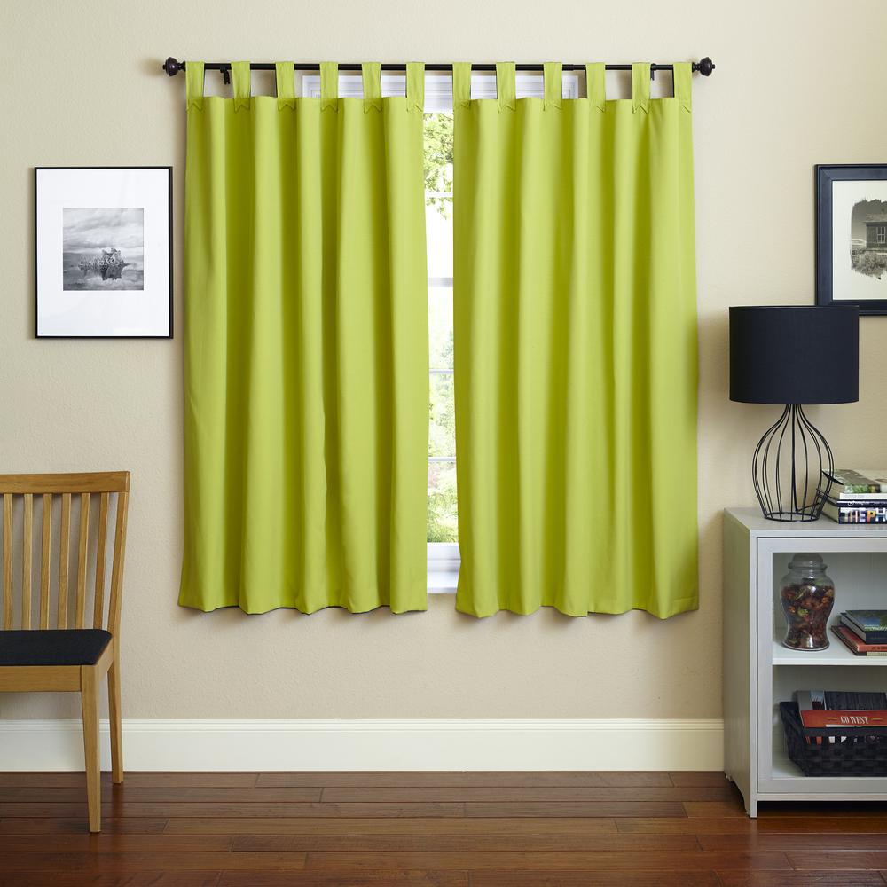 Blazing Needles 63-inch by 52-inch Twill Insulated Blackout Two-Tone Reversible Curtain Panels (Set of 2). Picture 2