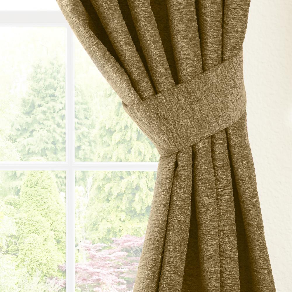 Blazing Needles 63-inch by 52-inch Patterned Jacquard Chenille Curtain Panels (Set of 2). Picture 2
