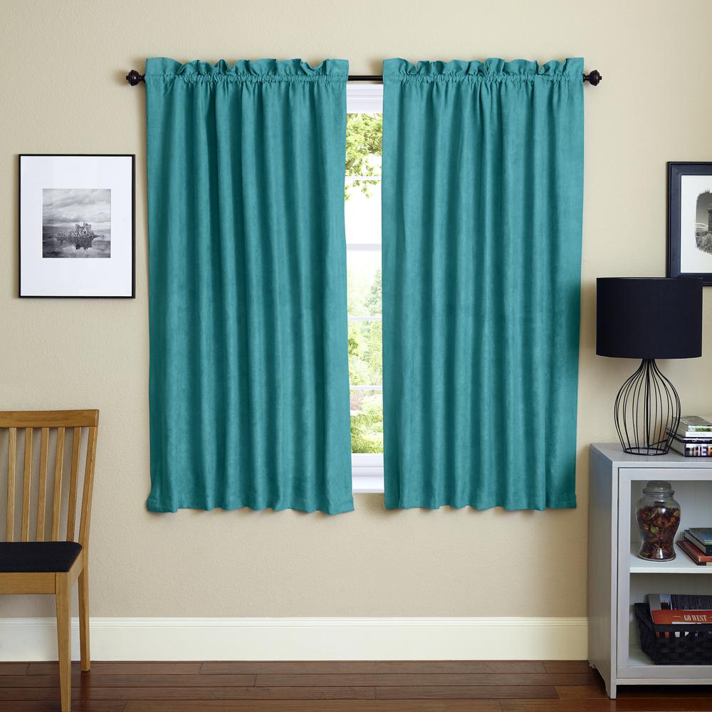 Blazing Needles 63-inch by 52-inch Microsuede Blackout Curtain Panels (Set of 2). Picture 2