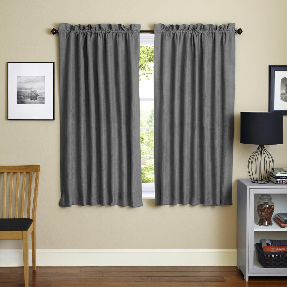 Blazing Needles 63-inch by 52-inch Microsuede Blackout Curtain Panels (Set of 2). Picture 2