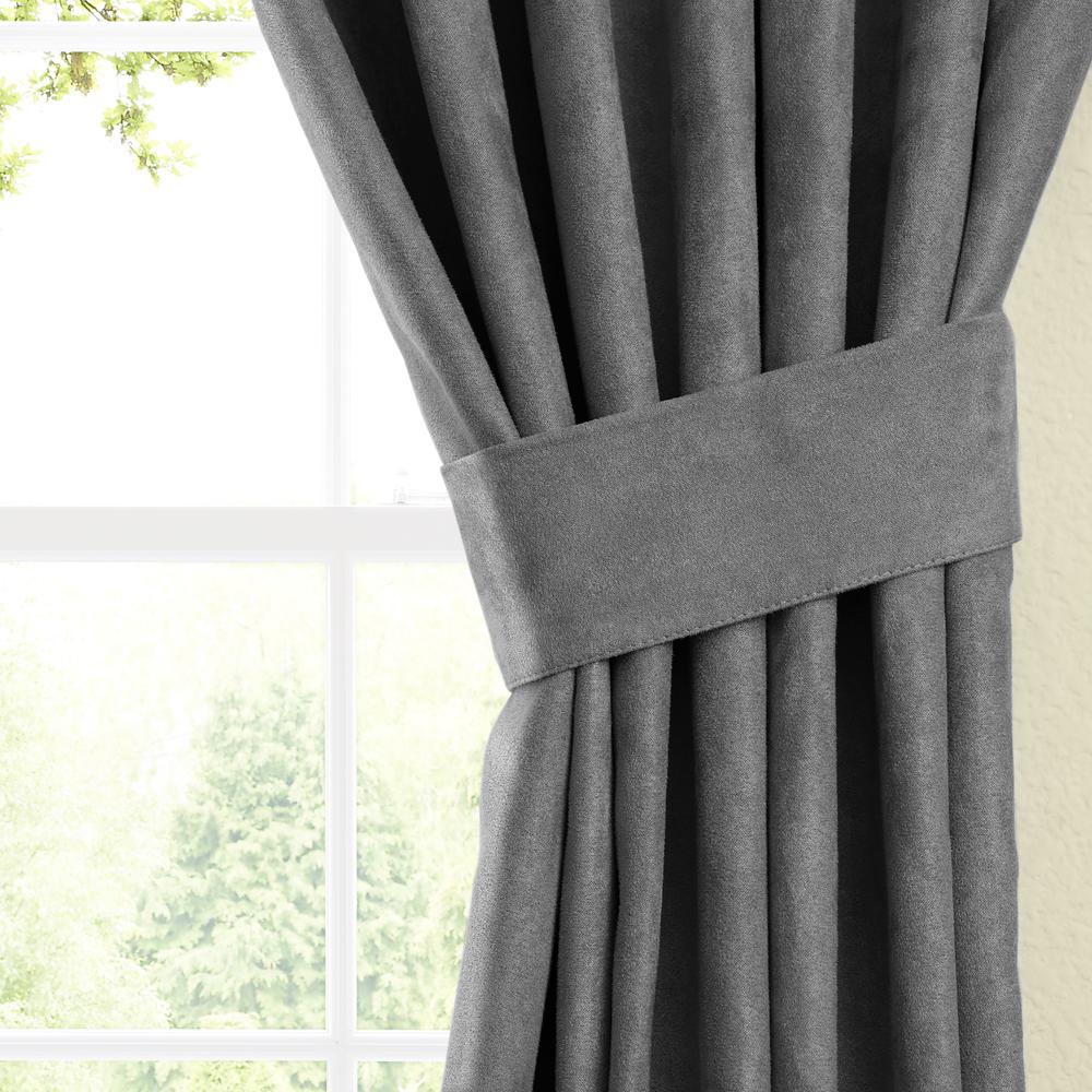 Blazing Needles 63-inch by 52-inch Microsuede Blackout Curtain Panels (Set of 2). Picture 1