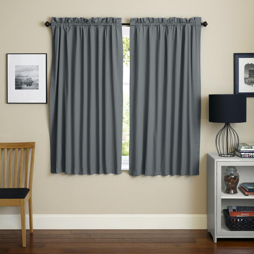 Blazing Needles 63-inch by 52-inch Twill Curtain Panels (Set of 2). Picture 1