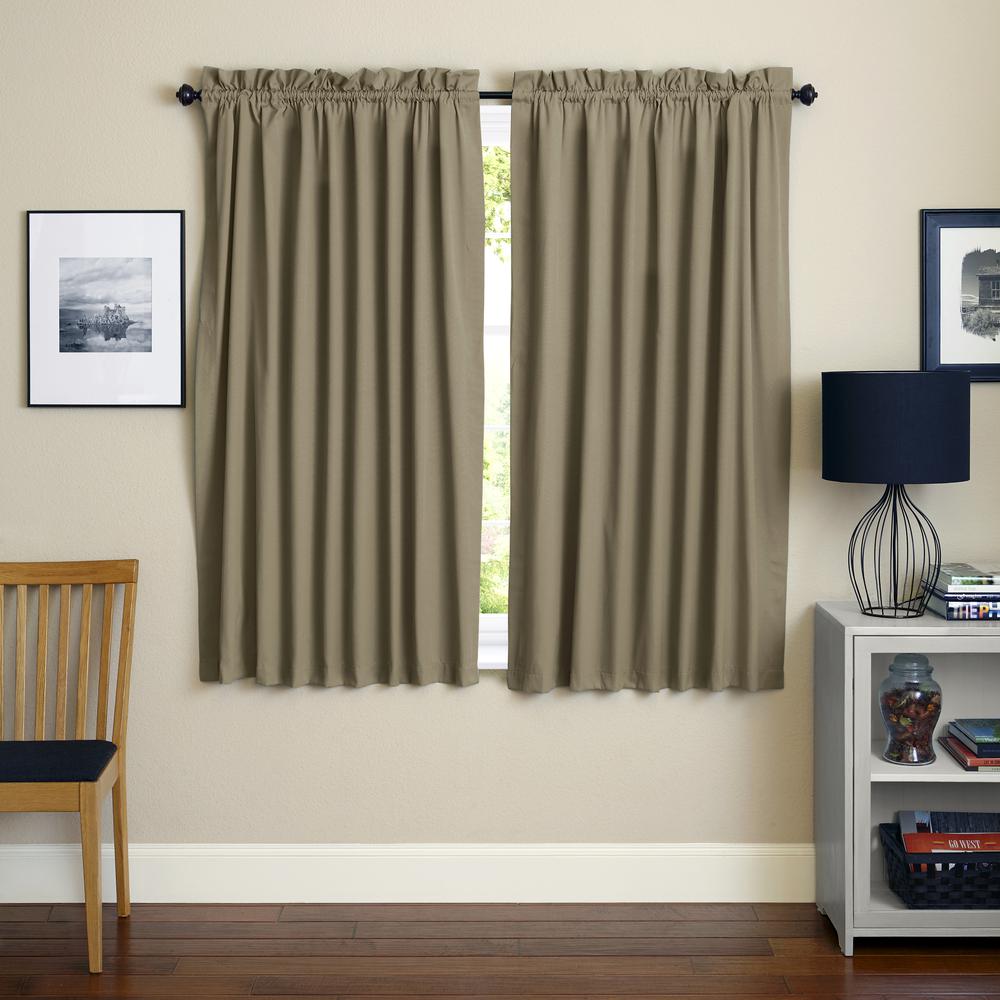 Blazing Needles 63-inch by 52-inch Twill Curtain Panels (Set of 2). Picture 1