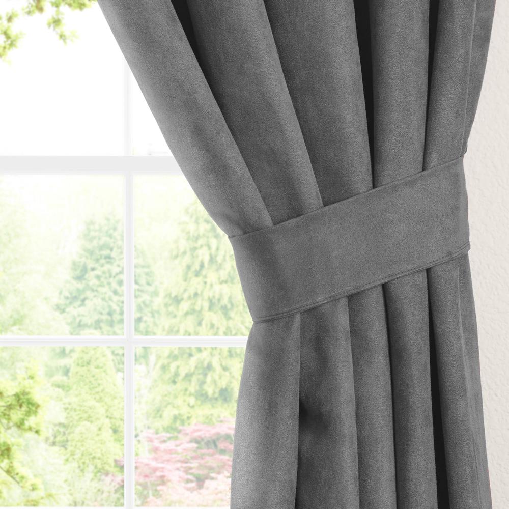 Blazing Needles 84-inch by 52-inch Microsuede Blackout Curtain Panels (Set of 2). Picture 2